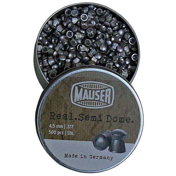 Mauser Real Semi Dome 500 pcs.Diabolos round head serrated 4,5mm